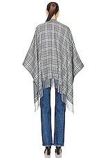 Burberry Check Cape in Grey, view 4, click to view large image.