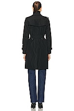 Burberry Kensington Belted Trench Coat in Black, view 4, click to view large image.