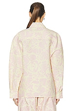 Burberry Button Up Jacket in Cameo Pattern, view 3, click to view large image.