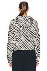 Burberry Crop Reversible Jacket in Lichen IP Check, view 6, click to view large image.