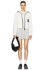 Burberry Crop Zip Up Jacket in Rain, view 6, click to view large image.