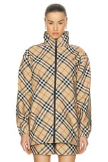 Burberry Long Sleeve Jacket in Sand IP Check, view 2, click to view large image.