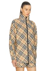 Burberry Long Sleeve Jacket in Sand IP Check, view 3, click to view large image.