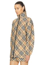 Burberry Long Sleeve Jacket in Sand IP Check, view 4, click to view large image.