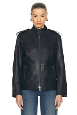 Burberry Biker Jacket in Blue, view 2, click to view large image.