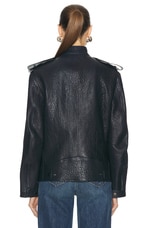 Burberry Biker Jacket in Blue, view 4, click to view large image.