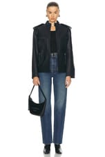 Burberry Biker Jacket in Blue, view 5, click to view large image.