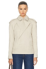 Burberry Bomber Jacket in Oat, view 1, click to view large image.