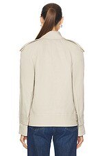 Burberry Bomber Jacket in Oat, view 3, click to view large image.