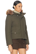 Burberry Quilted Jacket With Fur Hood in Loch, view 3, click to view large image.