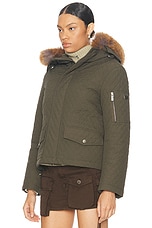 Burberry Quilted Jacket With Fur Hood in Loch, view 4, click to view large image.