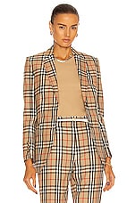 Burberry Sidon Tailored Jacket in Archive Beige IP Check, view 1, click to view large image.
