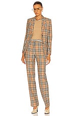 Burberry Sidon Tailored Jacket in Archive Beige IP Check, view 5, click to view large image.