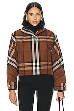 Burberry Ayton Check Jacket in Dark Birch Brown, view 1, click to view large image.
