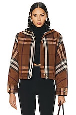 Burberry Ayton Check Jacket in Dark Birch Brown, view 2, click to view large image.