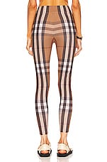 Burberry Madden Check Legging in Birch Brown, view 3, click to view large image.