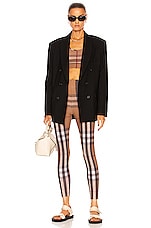 Burberry Madden Check Legging in Birch Brown, view 4, click to view large image.