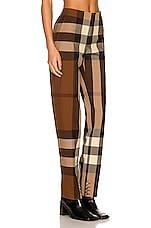 Burberry Aimie Pant in Dark Birch Brown Check, view 2, click to view large image.