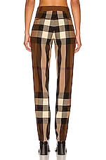 Burberry Aimie Pant in Dark Birch Brown Check, view 3, click to view large image.