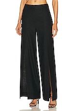 Burberry Split Front Pant in Black & Black, view 1, click to view large image.