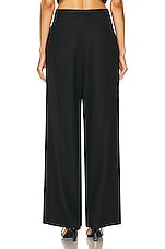 Burberry Split Front Pant in Black & Black, view 3, click to view large image.