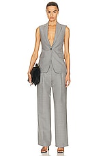 Burberry Tailored Pant in Light Grey Melange, view 4, click to view large image.