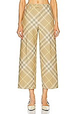 Burberry Tailored Trouser in Flax Check, view 1, click to view large image.