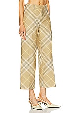 Burberry Tailored Trouser in Flax Check, view 2, click to view large image.