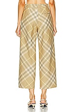 Burberry Tailored Trouser in Flax Check, view 3, click to view large image.