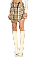 Burberry Zoe Mini Skirt in Archive Beige, view 3, click to view large image.