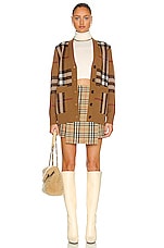 Burberry Zoe Mini Skirt in Archive Beige, view 5, click to view large image.