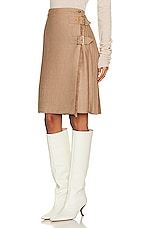 Burberry Kilt Skirt in Warm Fawn, view 3, click to view large image.