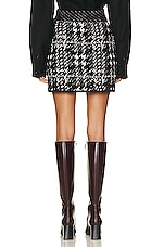 Burberry Brinn Check Mini Skirt in Dark Truffle Brown, view 3, click to view large image.