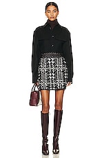 Burberry Brinn Check Mini Skirt in Dark Truffle Brown, view 4, click to view large image.