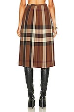 Burberry Winifred Check Skirt in Dark Birch Brown Check, view 4, click to view large image.