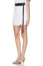 Burberry Everlie Wrap Mini Skirt in White, view 3, click to view large image.