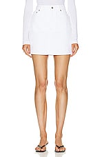 Burberry Denim Mini Skirt in White, view 1, click to view large image.
