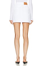 Burberry Denim Mini Skirt in White, view 3, click to view large image.