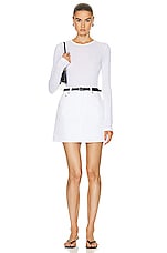 Burberry Denim Mini Skirt in White, view 4, click to view large image.