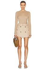 Burberry Mini Trench Skirt in Soft Fawn, view 4, click to view large image.
