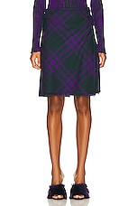 Burberry Check Kilt Skirt in Deep Royal Ip Check, view 1, click to view large image.