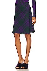 Burberry Check Kilt Skirt in Deep Royal Ip Check, view 3, click to view large image.