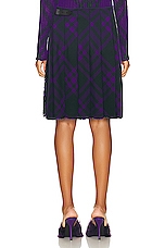 Burberry Check Kilt Skirt in Deep Royal Ip Check, view 4, click to view large image.