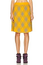 Burberry Argyle Skirt in Mimosa IP Pattern, view 1, click to view large image.