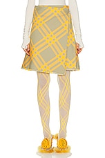 Burberry Check Kilt Skirt in Hunter IP Check, view 1, click to view large image.