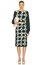 Burberry Midi Skirt in Ivy, view 4, click to view large image.