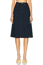Burberry Midi Skirt in Indigo Blue, view 1, click to view large image.