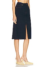 Burberry Midi Skirt in Indigo Blue, view 2, click to view large image.