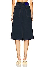 Burberry Midi Skirt in Indigo Blue, view 4, click to view large image.