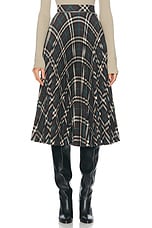 Burberry Pleated Midi Skirt in Snug IP Check, view 1, click to view large image.